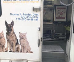 The entrance to the mobile pet clinic